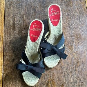 Christian Louboutin Black Ribbon Espadrilles